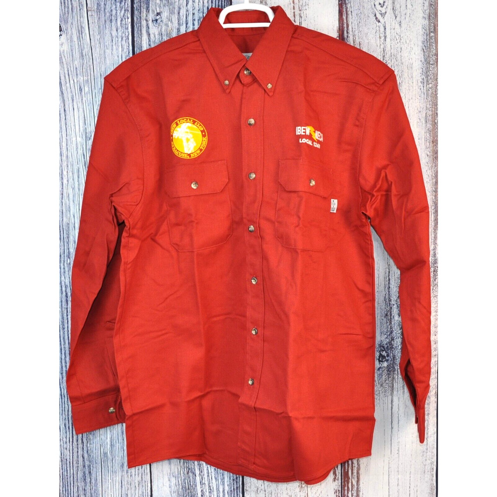 K196T TYNDALE CLASSIC BUTTON DOWN LS Large Cal 8 Cat 2 Red New with Tags
